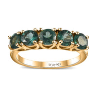 Indian Ocean Apatite 5 Stone Ring in Vermeil YG Over Sterling Silver (Size 10.0) 1.50 ctw