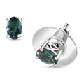 Indian Ocean Apatite Solitaire Stud Earrings in Platinum Over Sterling Silver 1.00 ctw - Sticky add to cart bar