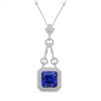 Chairman Vault Collection Certified & Appraised Rhapsody 950 Platinum AAAA Tanzanite and E-F VS Diamond Pendant Necklace 18 Inches 24.80 Grams 24.85 ctw