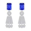Chairman Vault Collection Certified & Appraised Rhapsody 950 Platinum AAAA Tanzanite and E-F VS Diamond Earrings 37.15 Grams 25.47 ctw - Sticky add to cart bar