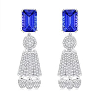 Chairman Vault Collection Certified & Appraised Rhapsody 950 Platinum AAAA Tanzanite and E-F VS Diamond Earrings 37.15 Grams 25.47 ctw