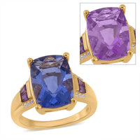 Color Change Fluorite (IR), Multi Gemstone Ring in Vermeil YG Over Sterling Silver (Size 10.0) 8.00 ctw