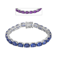 Epic Deal Color Change Fluorite (IR) Tennis Bracelet in Rhodium Over Sterling Silver (7.25 In) 33.50 ctw