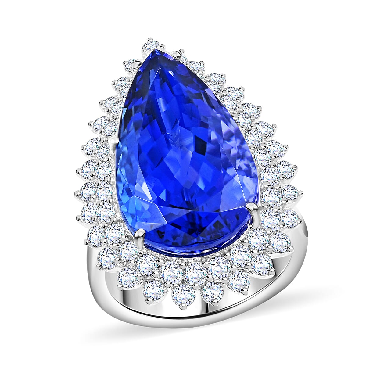 Chairman Vault Collection Certified & Appraised Rhapsody 950 Platinum AAAA Tanzanite and E-F VS Diamond Ring 17.23 Grams 21.15 ctw