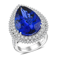 Chairman Vault Collection Certified & Appraised Rhapsody 950 Platinum AAAA Tanzanite, Diamond (E-F, VS) (1.99 cts) Ring (Size 7.0) (16.90 g) 18.80 ctw