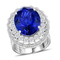 Certified & Appraised Chairman's Signature Collection Rhapsody 950 Platinum AAAA Tanzanite and E-F VS Diamond Ring (Size 7.0) 19.90 Grams 19.61 ctw - Sticky add to cart bar