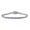 Mega Clearance Tanzanite Tennis Bracelet in Platinum Over Sterling Silver (7.25 In) 6.50 ctw - Sticky add to cart bar
