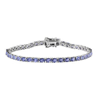 Mega Clearance Tanzanite Tennis Bracelet in Platinum Over Sterling Silver (7.25 In) 6.50 ctw