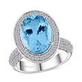 Certified & Appraised Chairman’s Signature Collection Rhapsody 950 Platinum AAAA Santa Maria Aquamarine and E-F VS Diamond Ring (Size 7.0) 11.51 Grams 7.90 ctw - Sticky add to cart bar