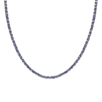 D'Joy Premium Tanzanite 17.70 ctw Tennis Necklace Platinum Over Sterling Silver 18 Inches