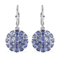 Tanzanite Floral Spray Earrings in Platinum Over Sterling Silver 5.85 ctw
