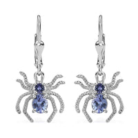 D'Joy Tanzanite Spider Earrings in Platinum Over Sterling Silver 0.80 ctw