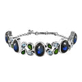 D'Joy Artisan Crafted Malagasy Labradorite and Multi Gemstone Bracelet in Sterling Silver (7.25-8.50In) 41.50 ctw - Sticky add to cart bar