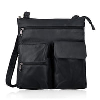 "100% genuine leather Crossbody sling bag Size -11(L) X 1.5 (W)X10 (H) INCH Color-Black"