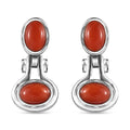 Mediterranean Coral and White Zircon Earrings in Platinum Over Sterling Silver 2.25 ctw - Sticky add to cart bar