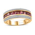 Ofiki Rubellite, White Zircon Ring in Vermeil YG Over Sterling Silver (Size 10.0) 1.50 ctw - Sticky add to cart bar