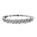 Moissanite Bubble Bangle Bracelet in Platinum Over Sterling Silver (6.50 In) 4.40 ctw - Sticky add to cart bar