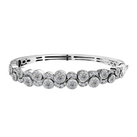 Moissanite Bubble Bangle Bracelet in Platinum Over Sterling Silver (6.50 In) 4.40 ctw