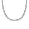 TLV Moissanite 2 Row Necklace (18 Inches) in Platinum Over Sterling Silver - Sticky add to cart bar