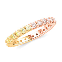 14K Rose Gold SI Pink Diamond , Yellow Diamond SI Ring , Gold Wt. 2.6 g (Size 5.0) 1.08 ctw