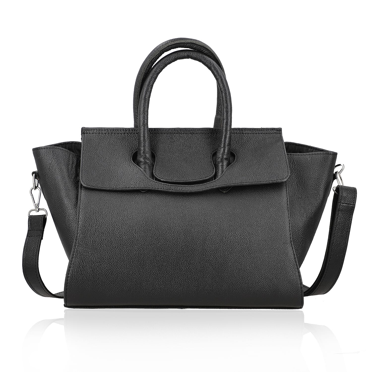 "100% Genuine leather Shoulder bag Size: 12.5(L) X 6.5 (W) 10(H) INCH Size: Black"