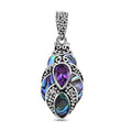 Bali Legacy Abalone Shell, Amethyst Pendant in Sterling Silver 1.20 ctw - Sticky add to cart bar