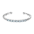 Sky Blue Topaz 6.30 ctw Bangle Bracelet in Stainless Steel (7.50 In) - Sticky add to cart bar