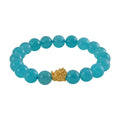 24K Yellow Gold AAA Amazonite Beaded Dragon Stretch Bracelet 113.30 ctw - Sticky add to cart bar