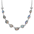 Indian Artistry Polki Ethiopian Welo Opal 8.10 ctw Rose Necklace in Sterling Silver 18 Inches - Sticky add to cart bar