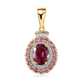 Luxoro 14K Rose Gold AAA Morro Redondo Pink Tourmaline and I2 Diamond Double Halo Pendant 1.85 ctw - Sticky add to cart bar