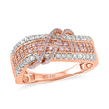 Natural Pink and White Diamond Ring in Vermeil Rose Gold Over Sterling Silver (Size 10.0) 1.10 ctw - Sticky add to cart bar