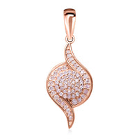 Natural Pink Diamond Pendant without Chain in Vermeil Rose Gold Over Sterling Silver 0.25 ctw