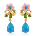 Sleeping Beauty Turquoise and Multi Gemstone Drop Earrings in Vermeil Yellow Gold Over Sterling Silver 1.60 ctw - Sticky add to cart bar
