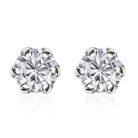 Moissanite Solitaire Stud Earrings in Platinum Over Sterling Silver 1.50 ctw