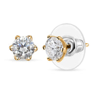 Moissanite Solitaire Stud Earrings in Vermeil YG Over Sterling Silver 1.53 ctw