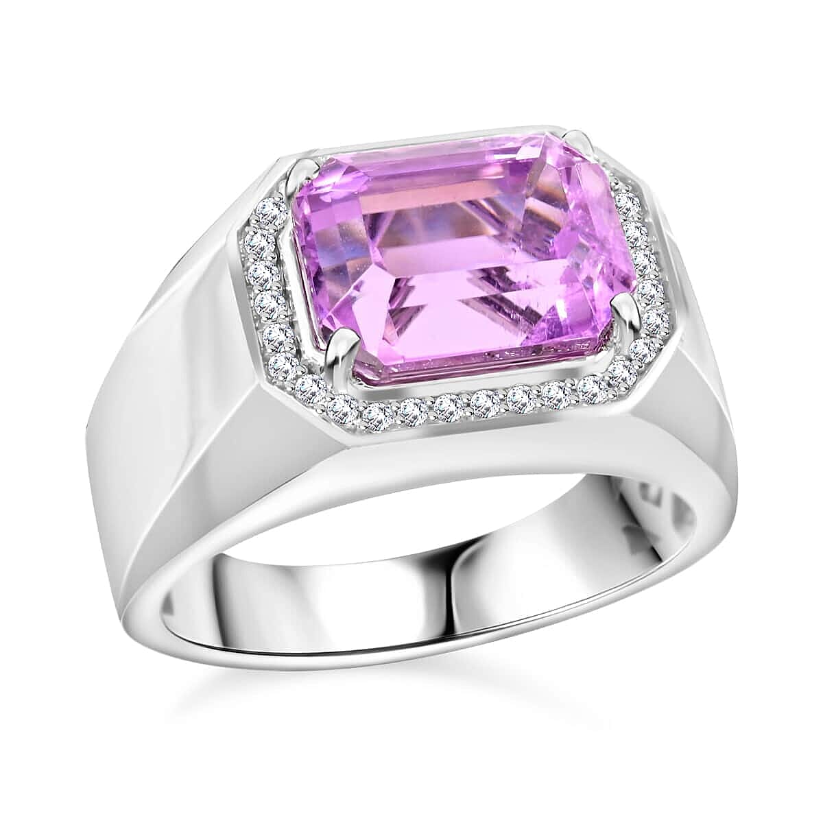 Certified & Appraised Rhapsody 950 Platinum AAAA Patroke Kunzite and E-F VS Diamond Ring 11.55 Grams 5.30 ctw