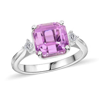 Certified & Appraised Rhapsody 950 Platinum AAAA Patroke Kunzite and E-F VS Diamond Ring 5.65 Grams 4.35 ctw