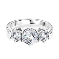 Moissanite Ring in Rhodium Over Sterling Silver (Size 10.0) 2.00 ctw