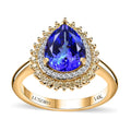 Luxoro 14K Yellow Gold AAA Tanzanite and I2 Natural Yellow and White Diamond Ring (Size 7.0) 4 Grams 3.30 ctw - Sticky add to cart bar