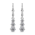 Moissanite 1.60 ctw Solitaire Lever Back Earrings in Rhodium Over Sterling Silver - Sticky add to cart bar