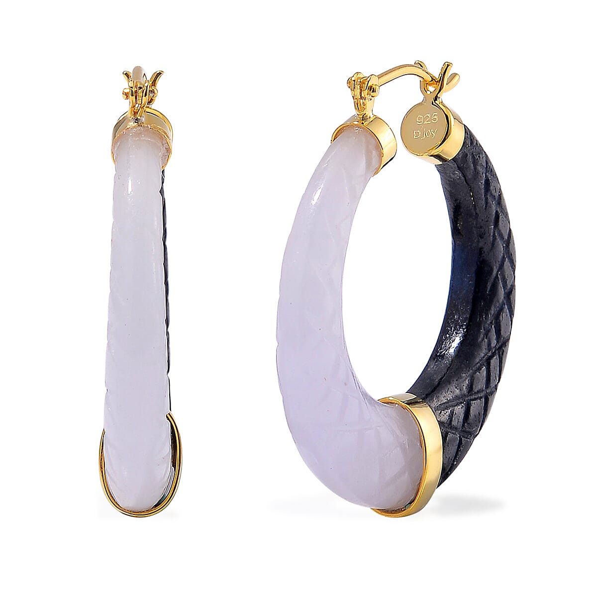White Jade  Fancy Earring in Vermeil YG Sterling Silver 104.00 104.00 ctw