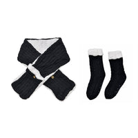 Acrylic and Polyester Scarf (62.9"x7.87") with Pocket and Socks (4.92"x17.32")