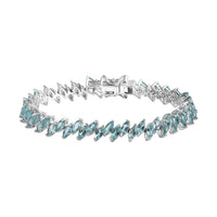 Madagascar Paraiba Apatite Bracelet in Platinum Over Sterling Silver (6.50 In) 9.30 ctw
