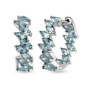 D'Joy Betroka Blue Apatite Hoop Earrings in Platinum Over Sterling Silver 5.40 ctw - Sticky add to cart bar