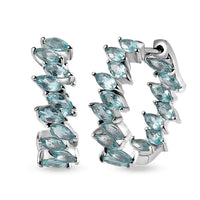 D'Joy Betroka Blue Apatite Hoop Earrings in Platinum Over Sterling Silver 5.40 ctw