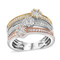 Moissanite Ring in Vermeil YRG and Platinum Over Sterling Silver (Size 5.0) 0.85 ctw - Sticky add to cart bar