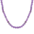 Lavender Amethyst Beaded Necklace 18-24 Inches in Stainless Steel 227.35 ctw - Sticky add to cart bar
