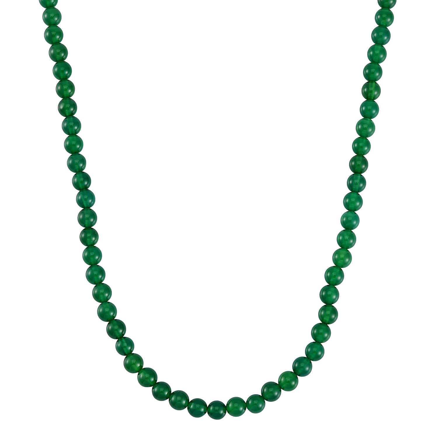 Green Agate Beaded Necklace 18-24 Inches in Stainless Steel 194.45 ctw