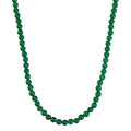 Green Agate Beaded Necklace 18-24 Inches in Stainless Steel 194.45 ctw - Sticky add to cart bar