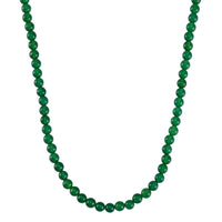 Green Agate Beaded Necklace 18-24 Inches in Stainless Steel 194.45 ctw